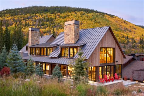 mountain house exterior painted metal roof|rustic metal houses exterior.